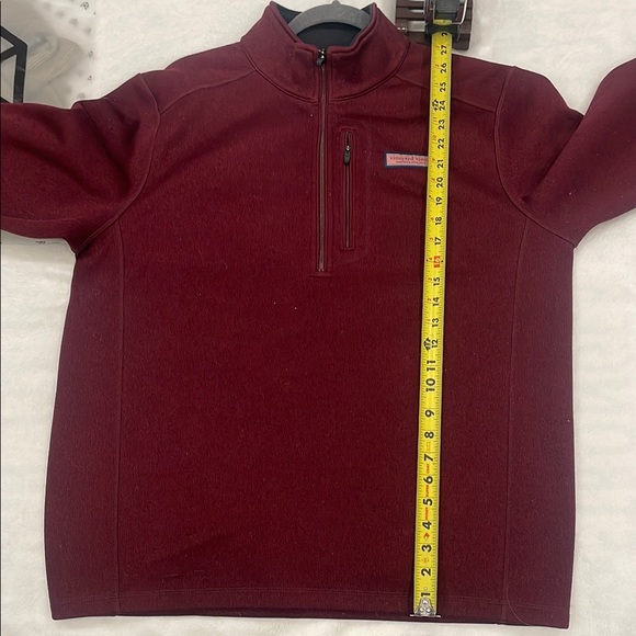 Vineyard Vines Men's Burgundy Half-Zip Sweater large EUC - Picture 6 of 7